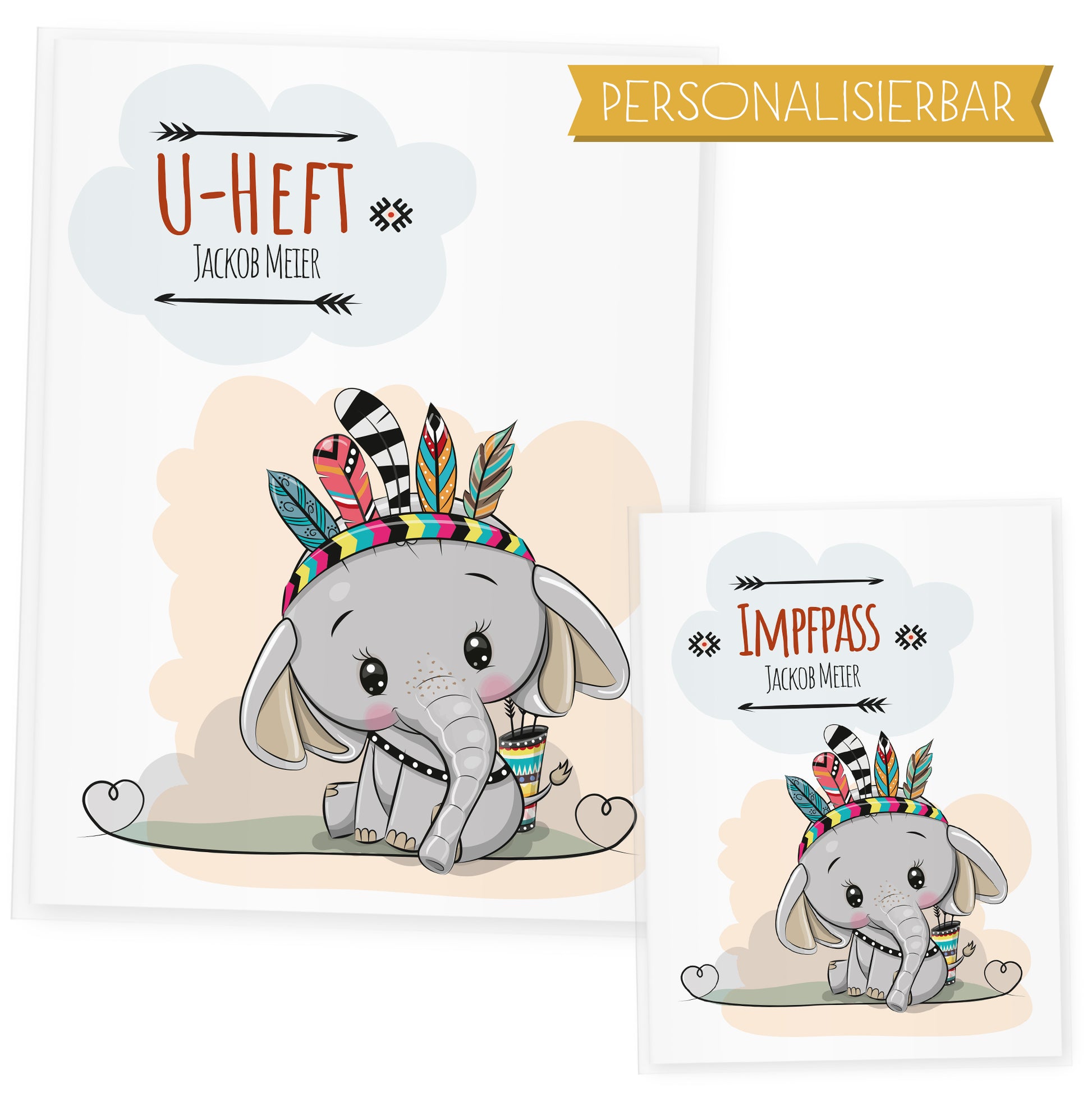 Uhefthülle_Impfpasshülle_Waldtiere_elefant