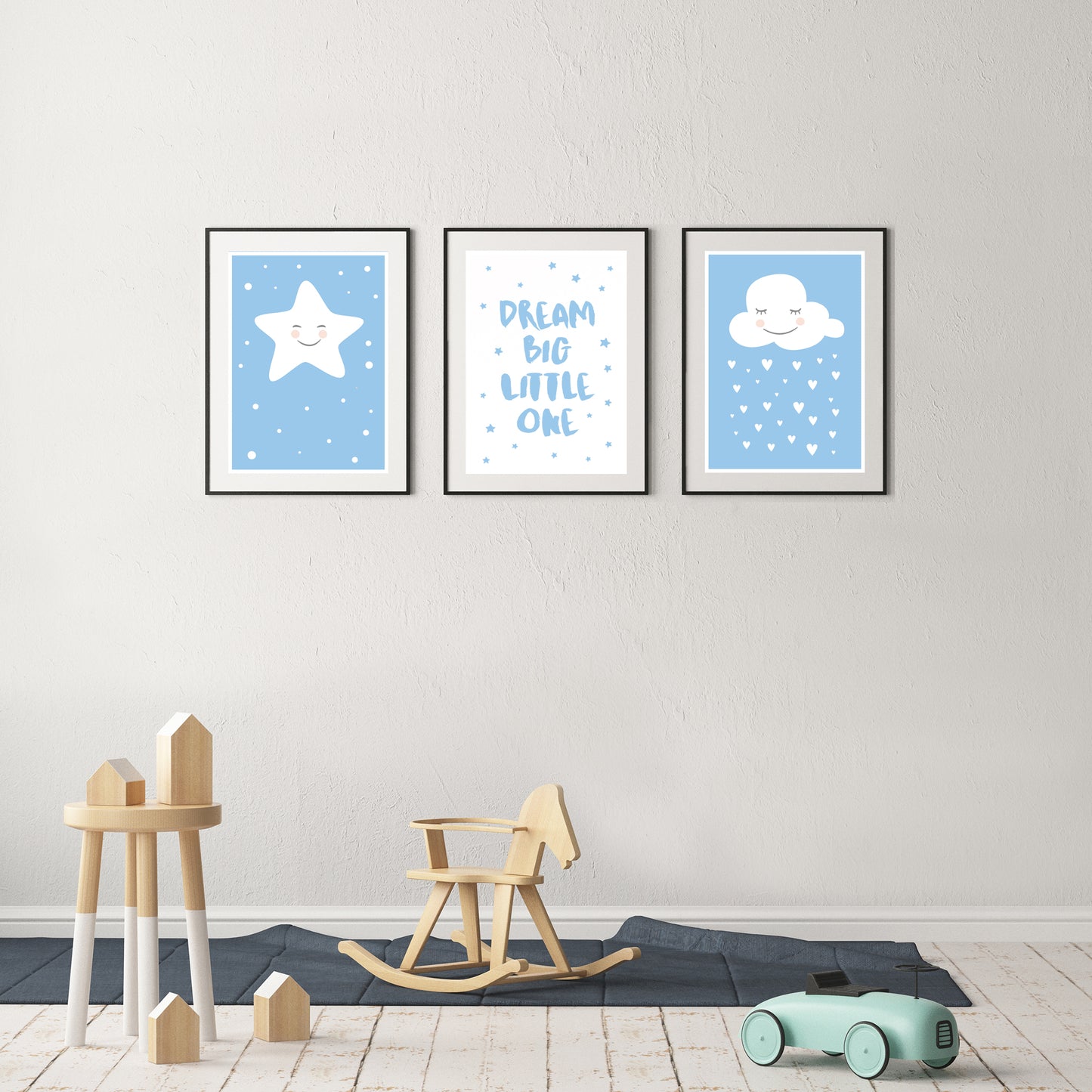 Kinderposter 3er Set, "Stern, Dream Big Little One" Wolke" - Little Fairy Tales