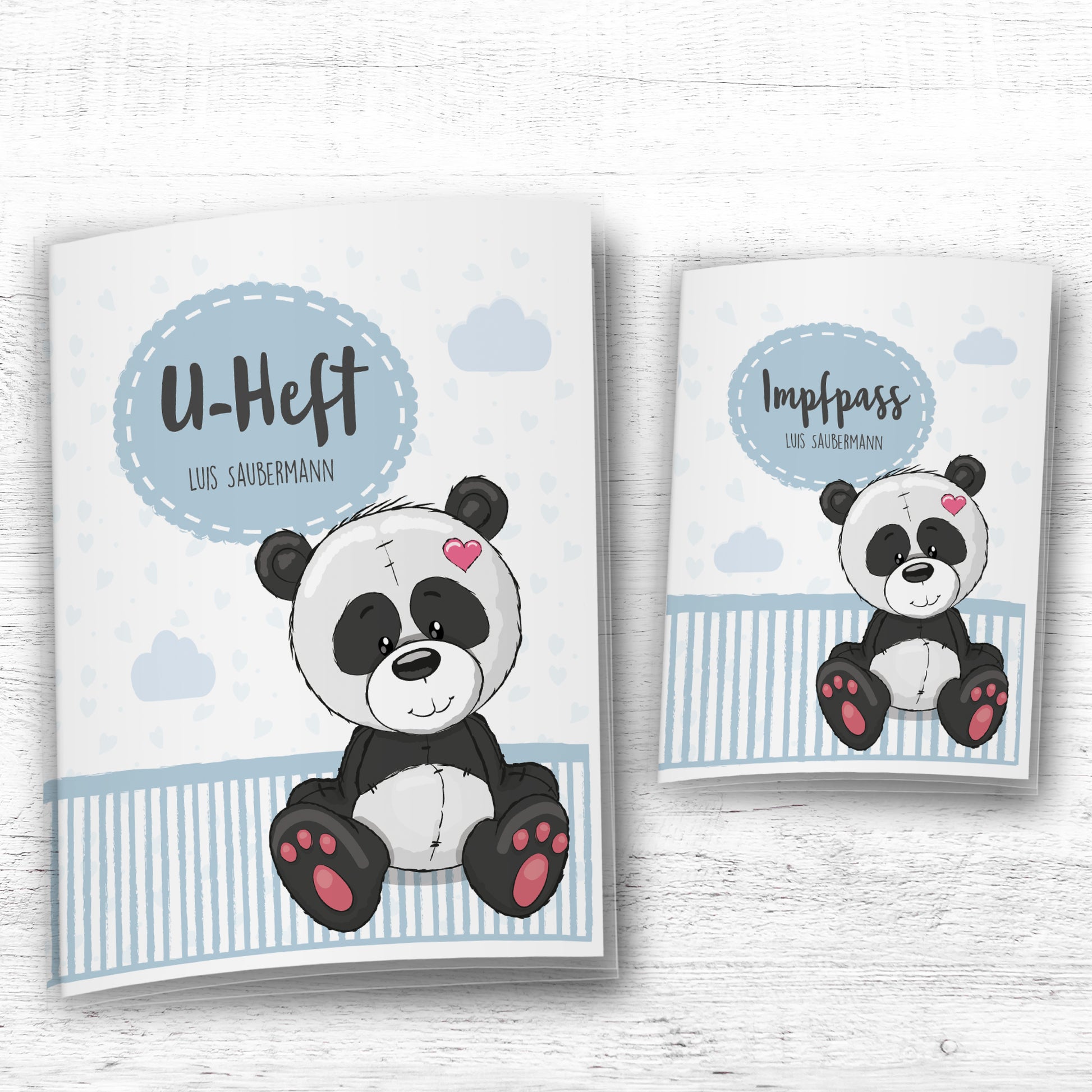 Uhefthülle_Impfpasshülle_Tiere_Panda_blau