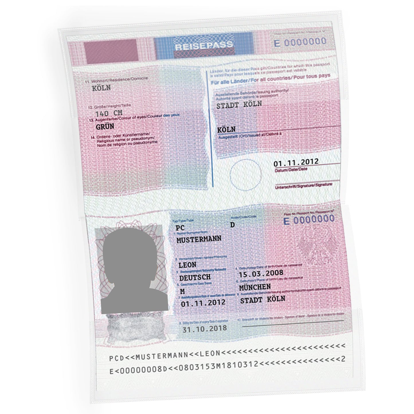 Kinderreisepasshülle mit Namen "Regenbogen 3"