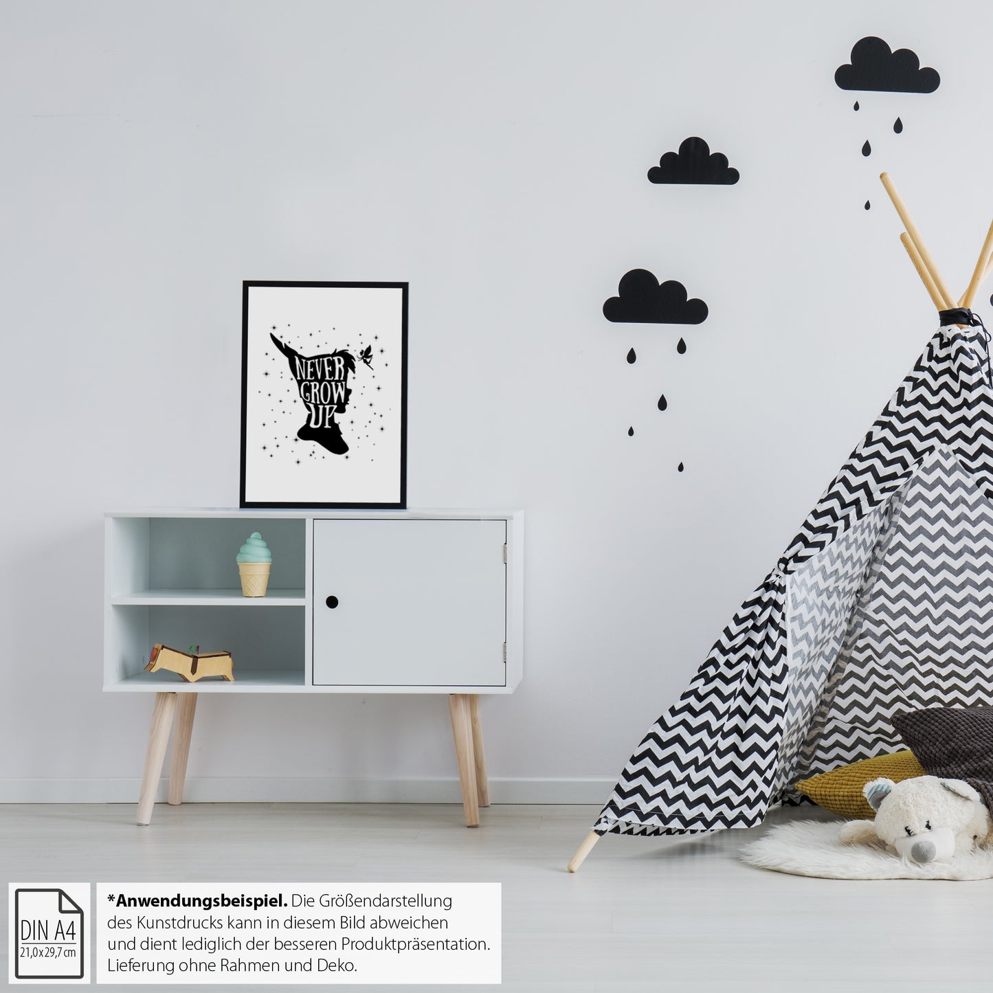 Kinderposter, "Never Grow Up", DINA 4 - Little Fairy Tales