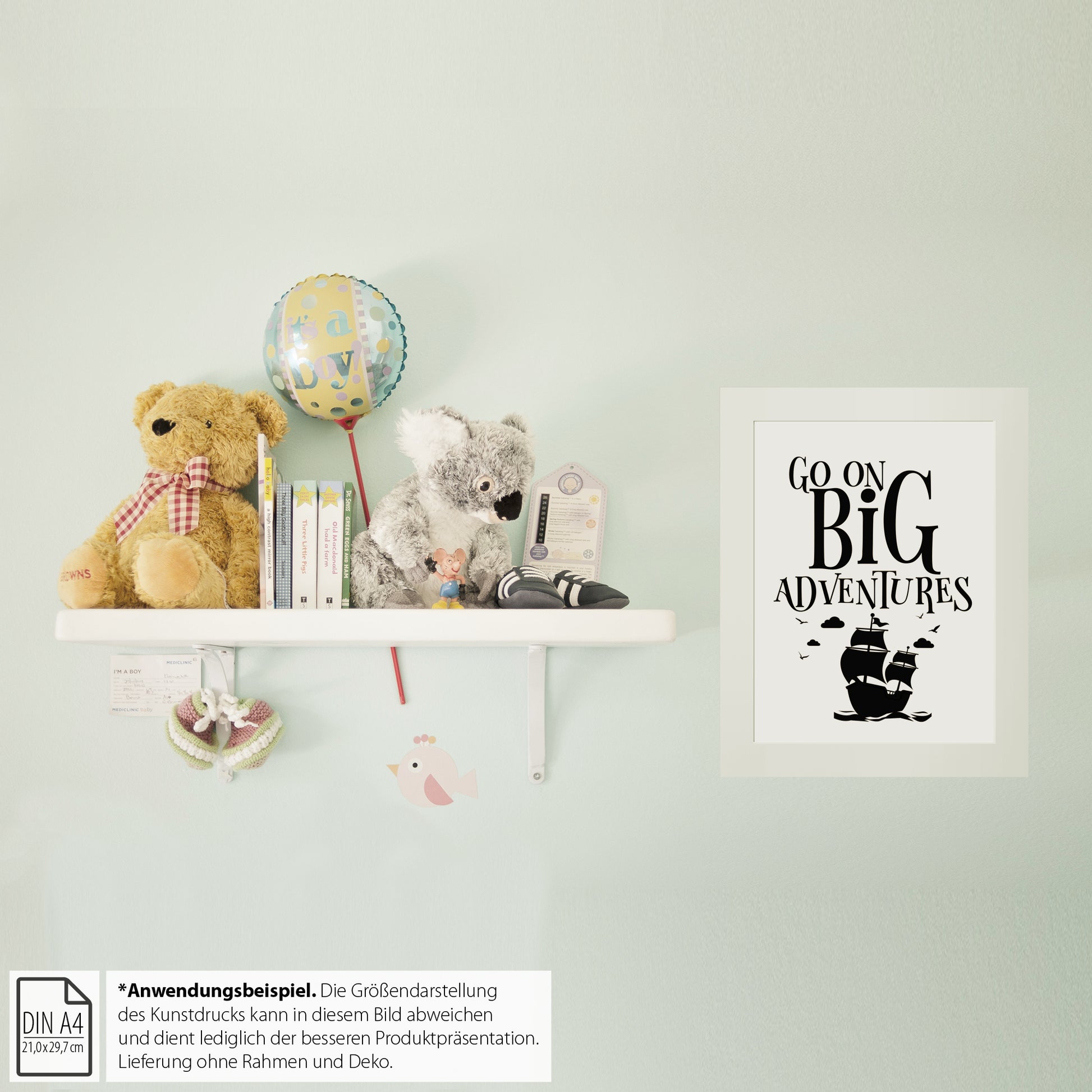 Kinderposter, "Go On Big Adventures", DINA 4 - Little Fairy Tales