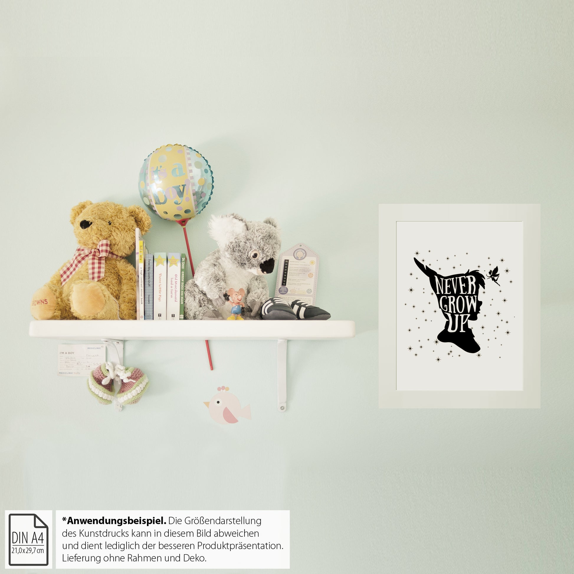 Kinderposter, "Never Grow Up", DINA 4 - Little Fairy Tales
